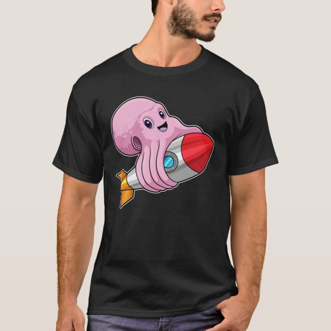 Octopus with Rocket T-Shirt (Front)