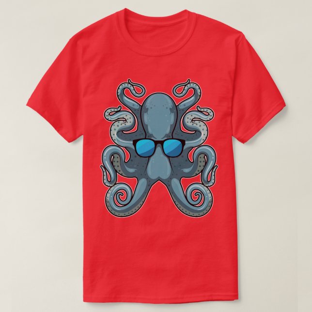 Octopus with Sunglasses T-Shirt (Design Front)