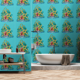 Octopus Woman Art Painting Wallpaper