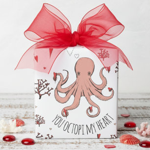 Octopus You Octopi My Heart Valentine's Day Wrapping Paper