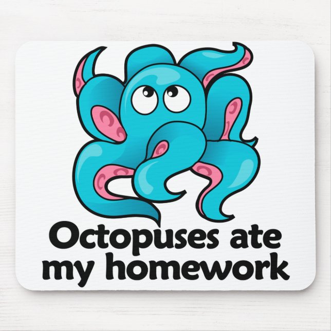 Octopuses ate my homework mouse mat (Front)