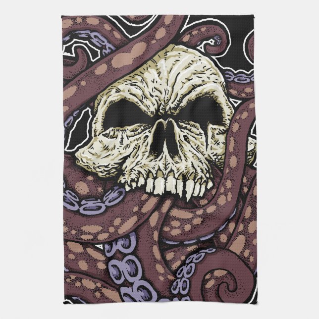 Octoskull Tea Towel (Vertical)