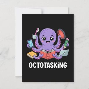 Octotasking Creature in Multitask Mode Postcard