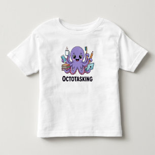 Octotasking Creature in Multitask Mode Toddler T-Shirt