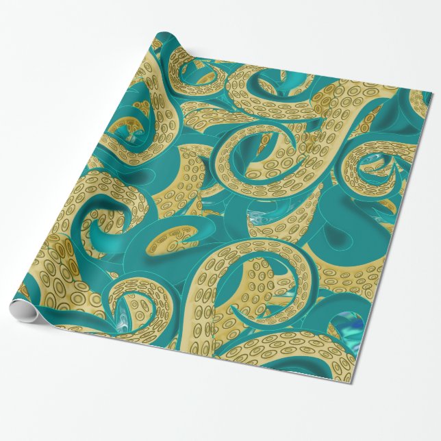 Octoupus Pattern Wrapping Paper (Unrolled)