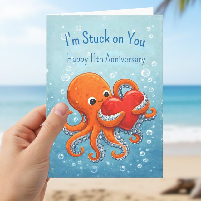 Octupus stuck on you 11th anniversary card (Creator Uploaded)