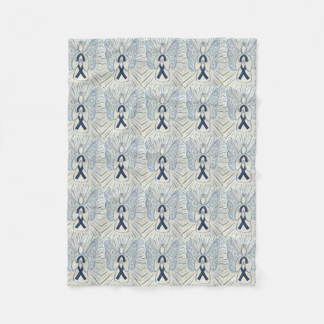 Ocular Melanoma Awareness Ribbon Fleece Blankets (Front)