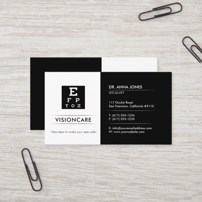 Oculist | optican business card (Front/Back In Situ)