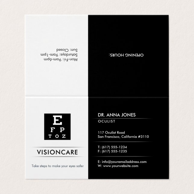 Oculist | optican business card (Outside Unfolded)