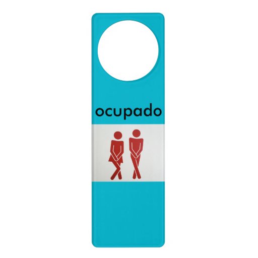 Image of ocupado bathroom doorhanger