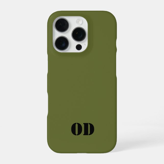 OD green custom monogram personalised iPhone Case (Back)