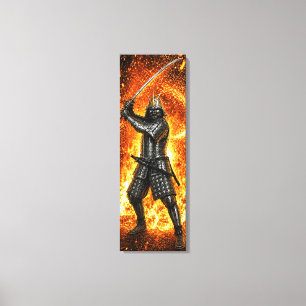 Oda Nobunaga Samurai Armour Fire 12x36 Canvas Print