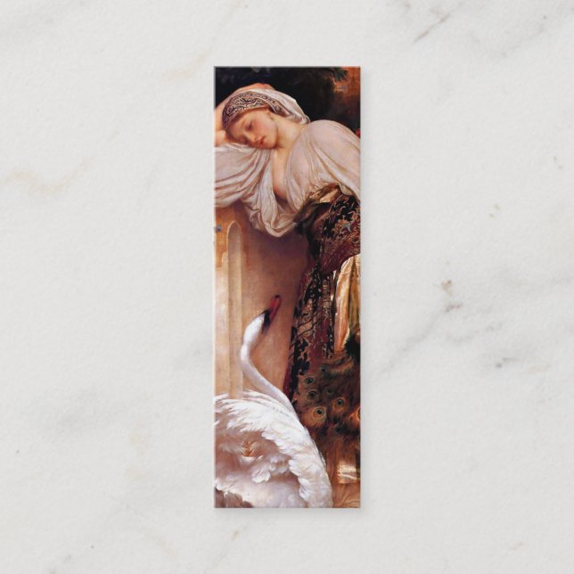 Odalisque Bookmark by Frederick Lord Leighton Mini Business Card (Front)