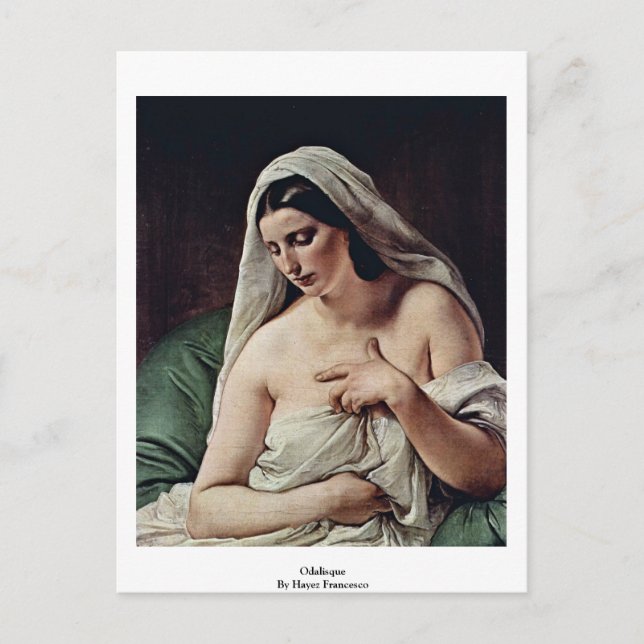 Odalisque By Hayez Francesco Postcard (Front)