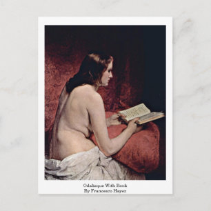 Odalisque With Book By Francesco Hayez Postcard