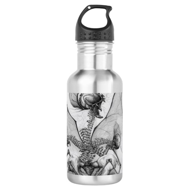 Odd Bone Fellow Goth Horror Skeleton Creature Art 710 Ml Water Bottle (Front)