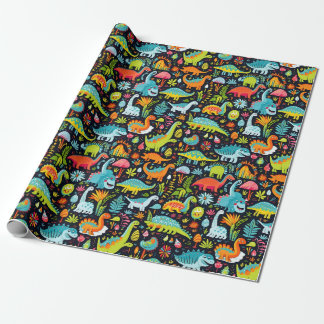 odd dinosaur jurassic dinosaurs t rex birthday wrapping paper