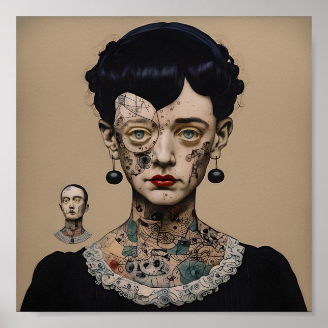 Odd Doll Surrealist AI image 003 P Poster (Front)