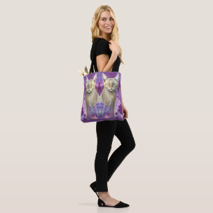 Odd eyed Siamese Twin Kittens Tote Bag