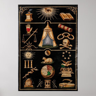 Odd Fellows Emblematic Tracing Board Chart