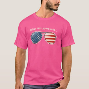 Odd Fellows Hall, TN Vintage US Flag Sunglasses T-Shirt