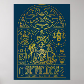 Odd Fellows SGL Mural Monoline Poster