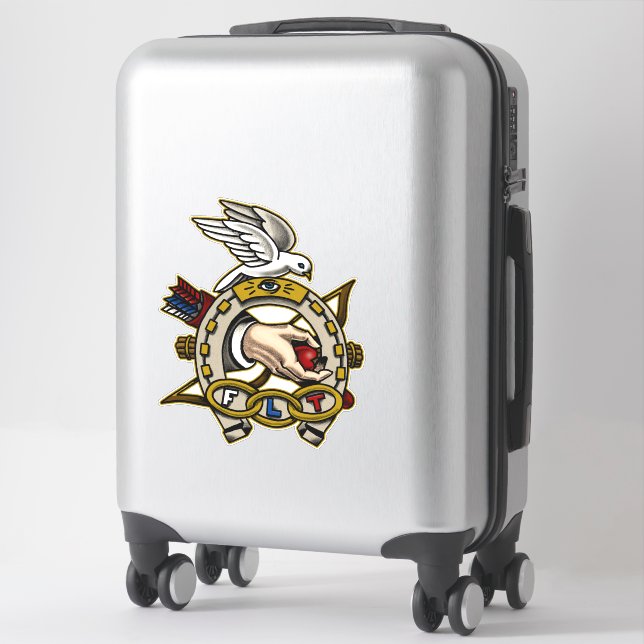 Odd Fellows Tattoo Style Horseshoe Trivet (Suitcase)