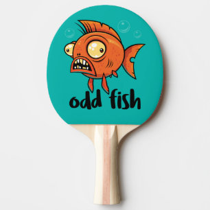 Odd Fish Quirky Funny Orange Goldfish Cartoon Ping Pong Paddle