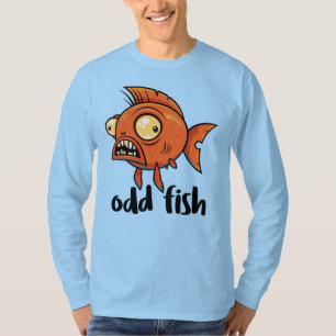 Odd Fish Quirky Funny Orange Goldfish Cartoon T-Shirt