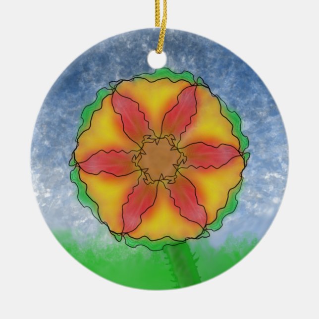 Odd Flower Ceramic Tree Decoration (Front)