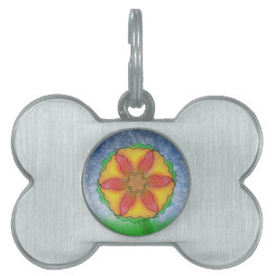 Odd Flower Pet Name Tag