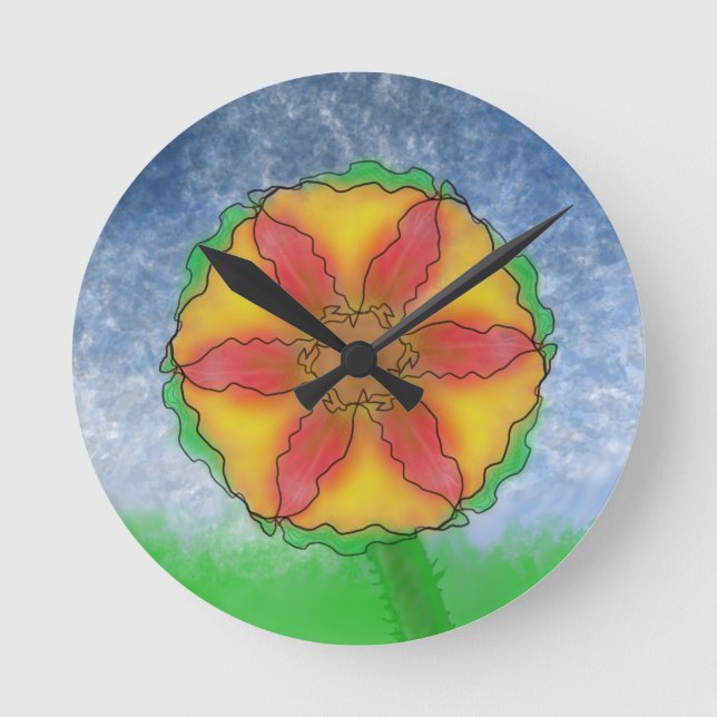 Odd Flower Round Clock (Front)