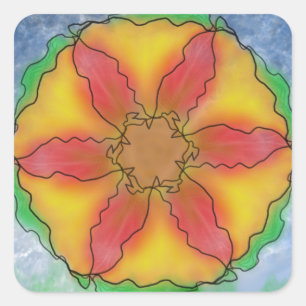 Odd Flower Square Sticker