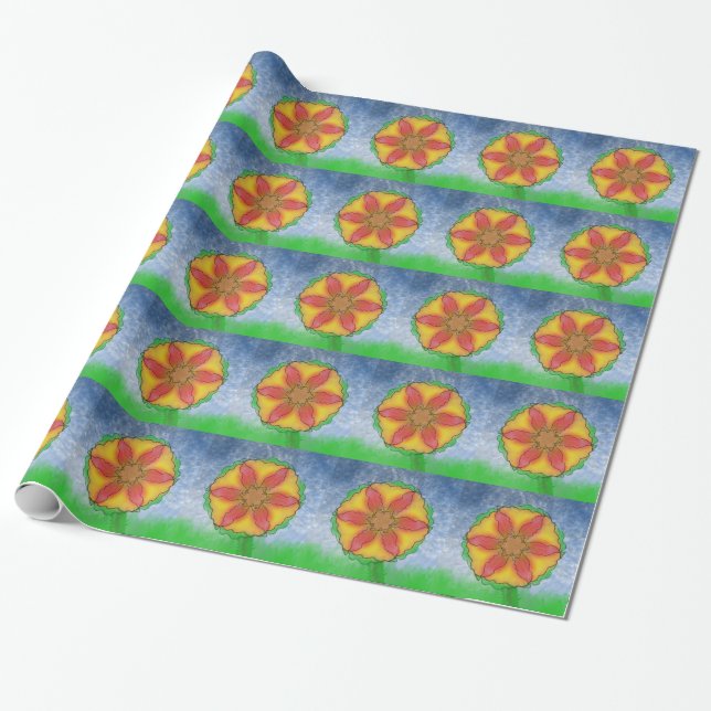 Odd Flower Wrapping Paper (Unrolled)