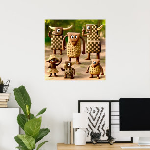 Odd Friends – Forest Checker & Dots Clan Poster