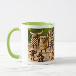 Odd Friends – Forest Checker & Dots Clan Poster Mug