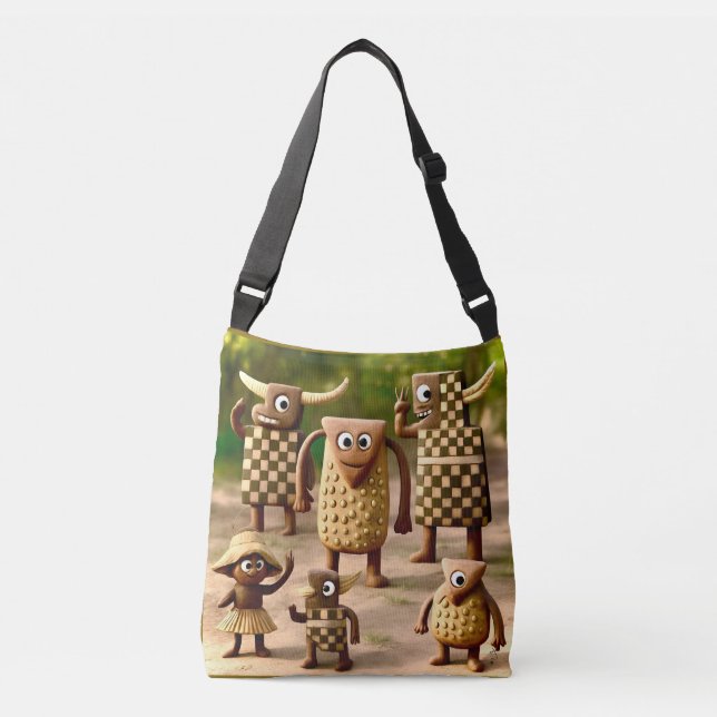 Odd Friends – Forest Chequered & Dots Clan Poster Crossbody Bag (Front)