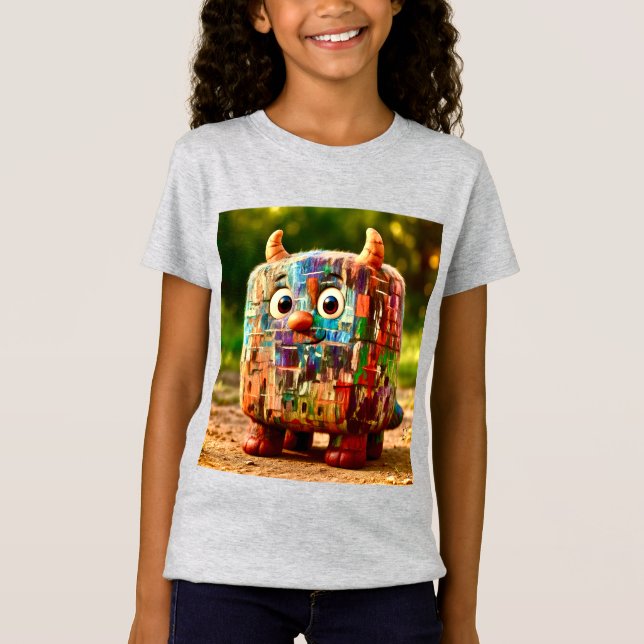 Odd Friends – Patchwork Cube Monster Poster T-Shirt (Front)