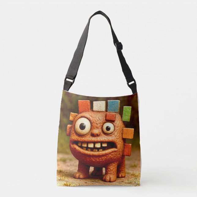 Odd Friends – Rainbow Block Monster PosterPoster Crossbody Bag (Front)