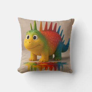 Odd Friends – Rainbow Dino Poster Cushion