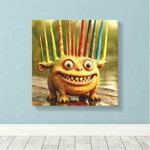 Odd Friends – Rainbow Spikes Monster Canvas