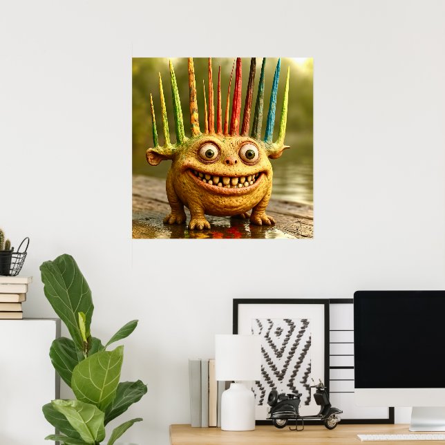 Odd Friends – Rainbow Spikes Monster Poster (Home Office)