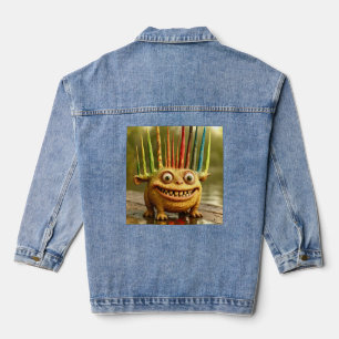 Odd Friends – Rainbow Spikes Monster Poster Denim Jacket
