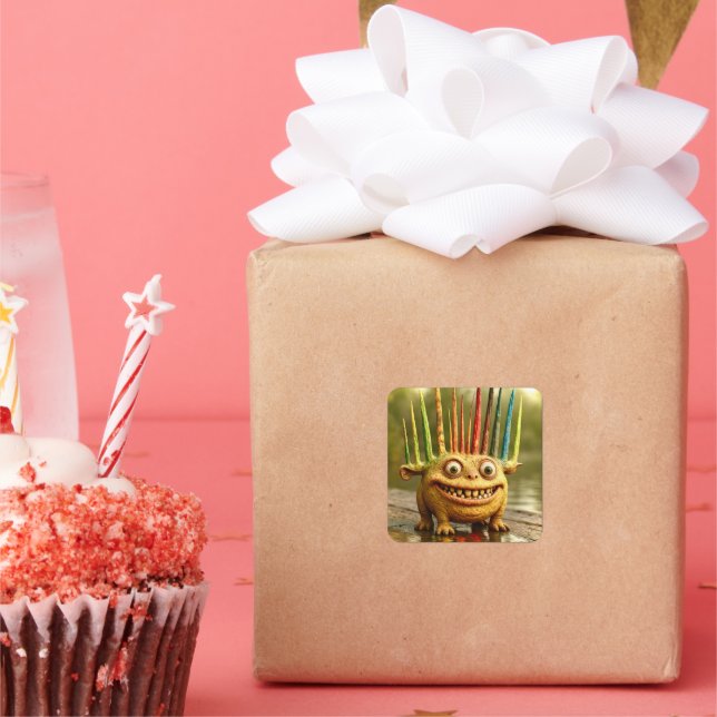 Odd Friends – Rainbow Spikes Monster Poster Square Sticker (Party)