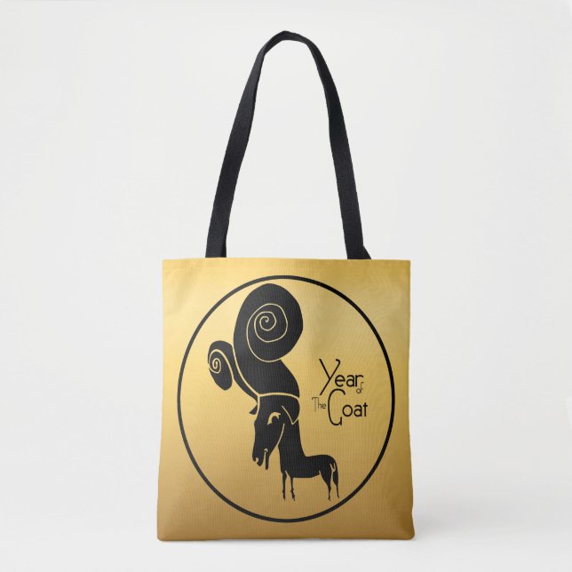 Odd Gold Ram Goat Chinese Year Zodiac Birthday Bag (Front)