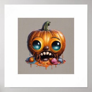 Odd Halloween Candy Pumpkin Poster