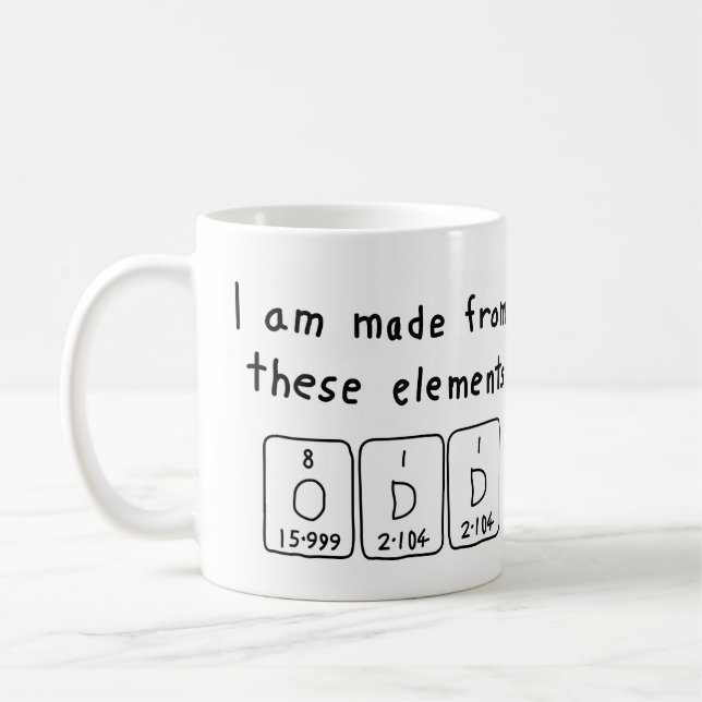 Odd periodic table name mug (Left)