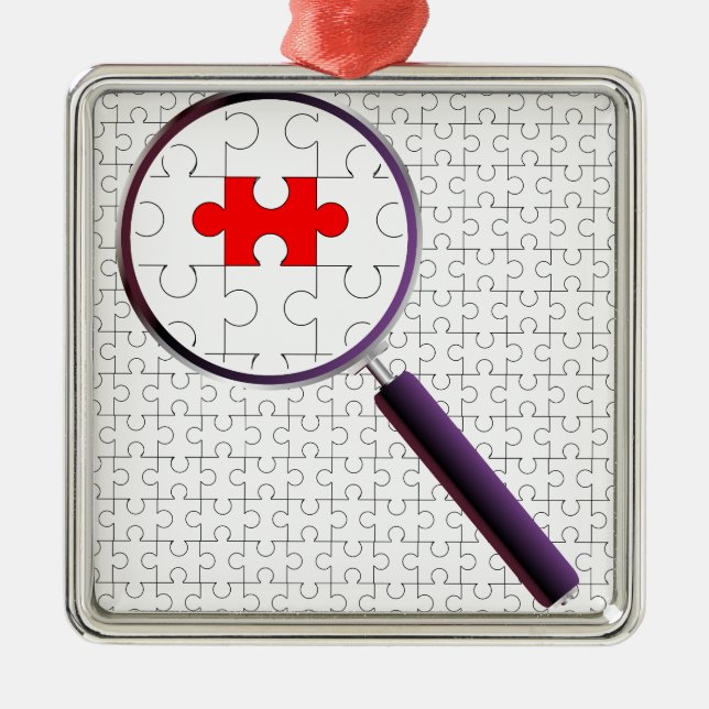 Odd Piece Magnifying Glass Metal Tree Decoration (Front)