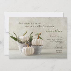 Odd Pots With White Pumpkins Invitation