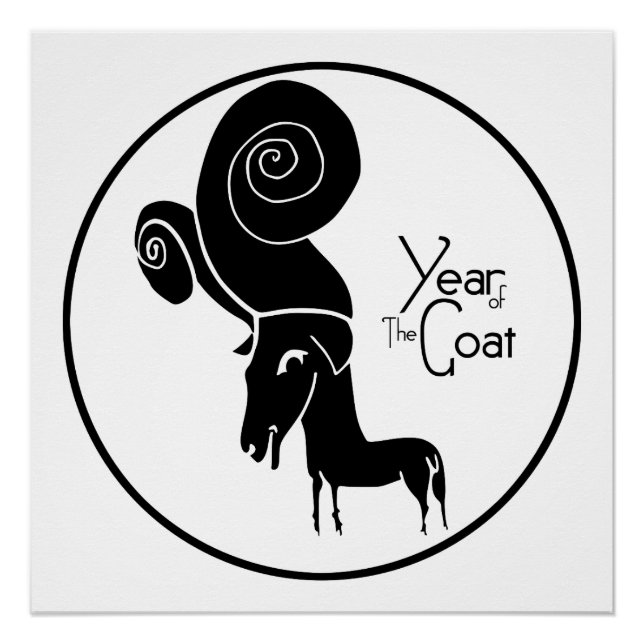 Odd Ram Goat Chinese Year Zodiac Birthday poster (Front)